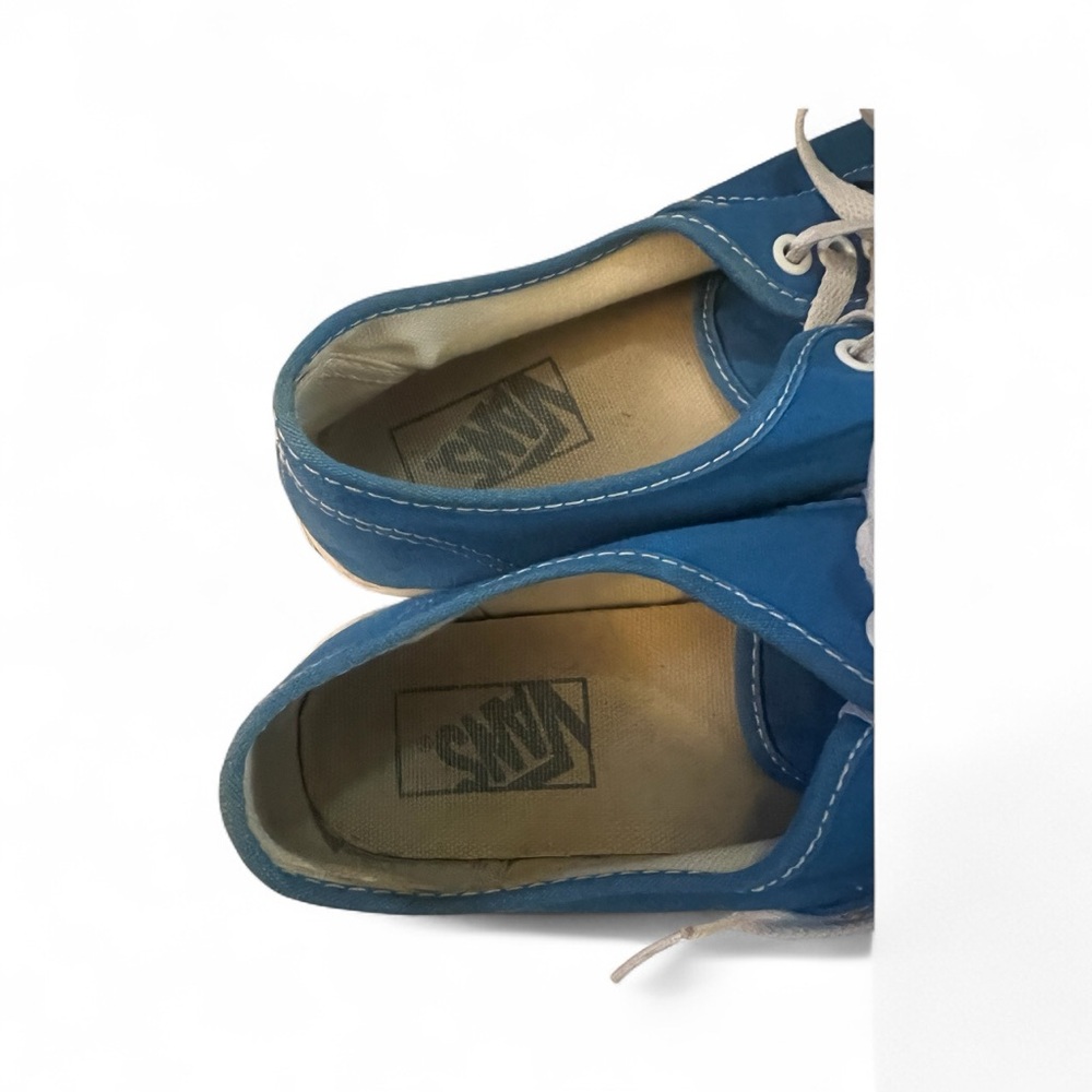 Vans Blue and Cream Canvas Shoes - Picture 2 of 4